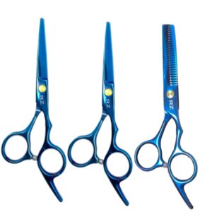 KIT TIJERAS RZ AZUL 5,5 LISA MICRODENTADA Y ENTRESACAR